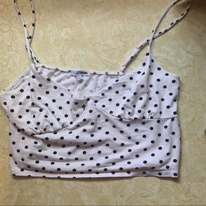 Fashion Nova Black and White Polka Dot Crop Top